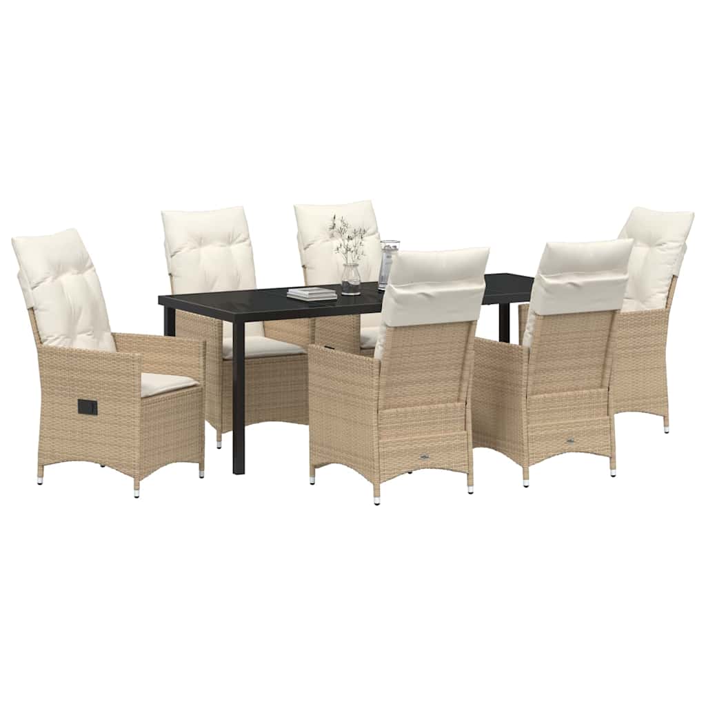 Have Spisebordssæt 7 stk. Beige polyrattan