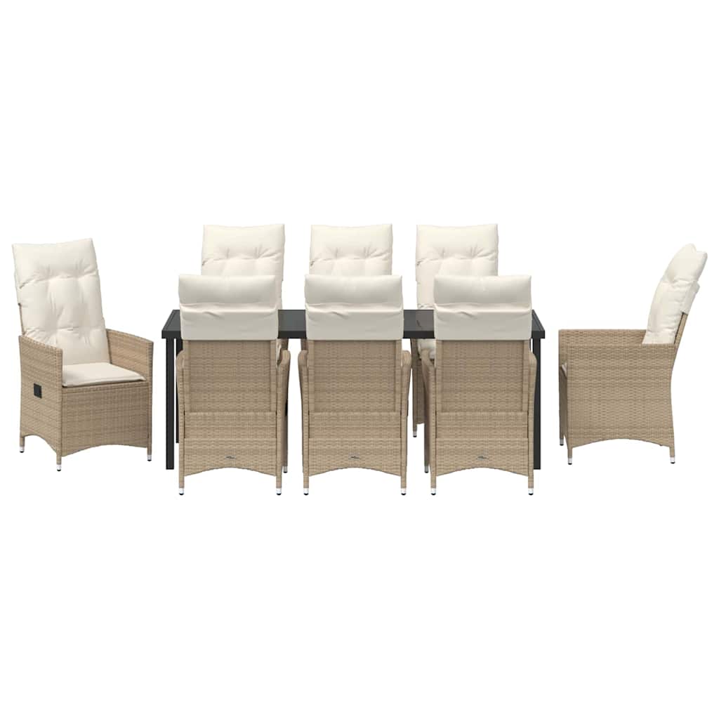 Have Spisebordssæt 9 stk. Beige polyrattan