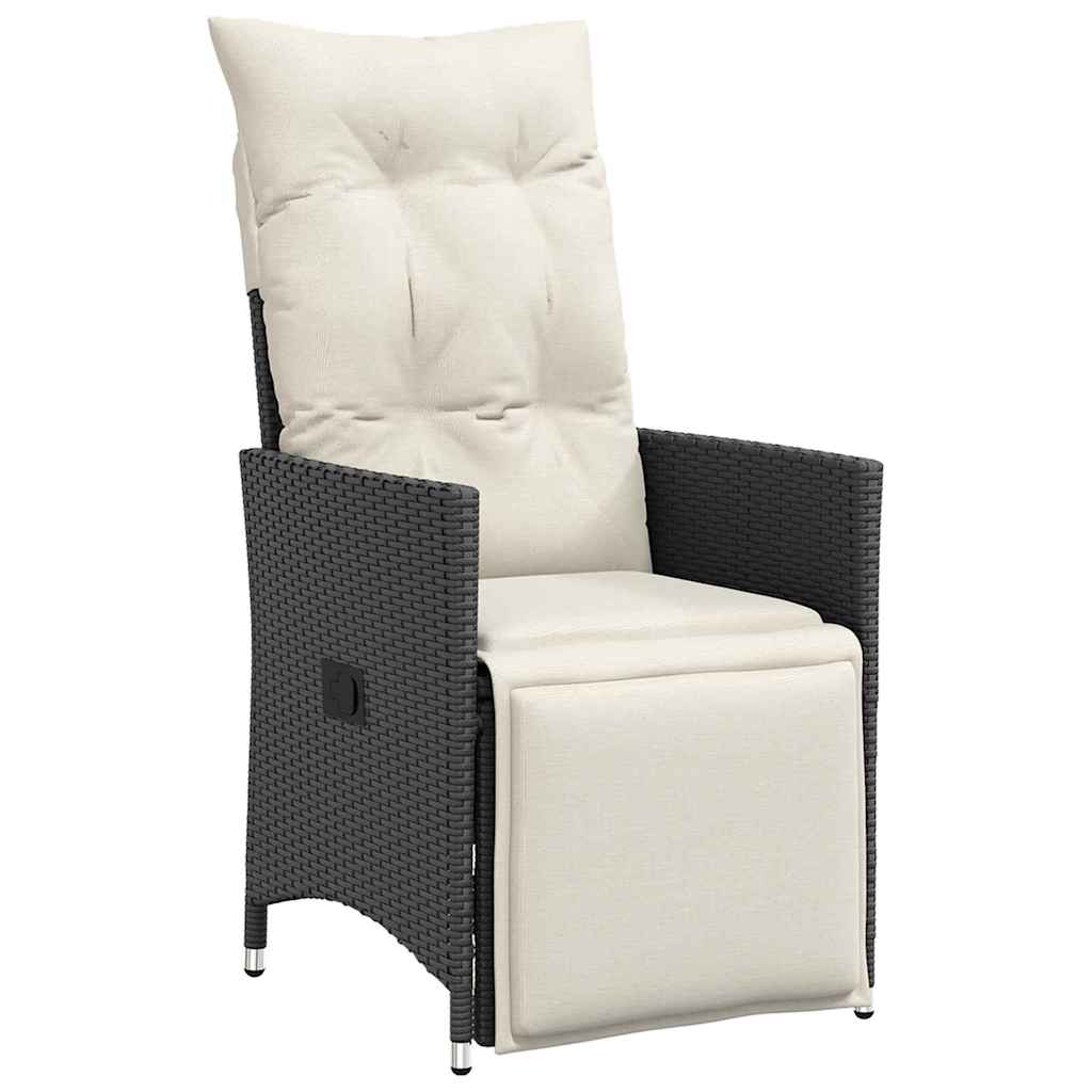 Have Spisebordssæt 7 stk. Sort polyrattan