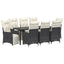 Have Spisebordssæt 9 stk. Sort polyrattan