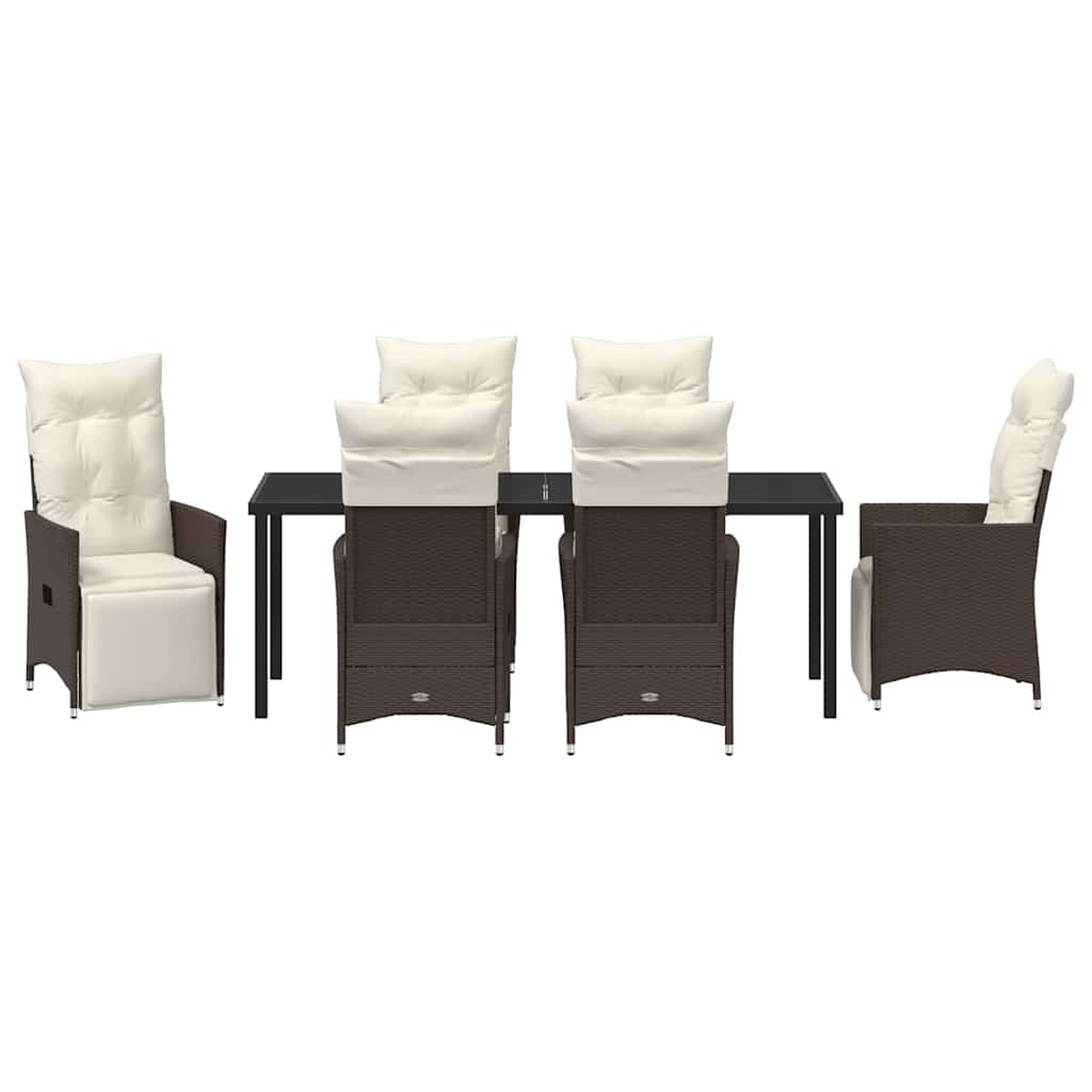 Have Spisebordssæt 7 stk. Brun polyrattan