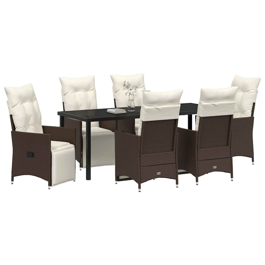 Have Spisebordssæt 7 stk. Brun polyrattan