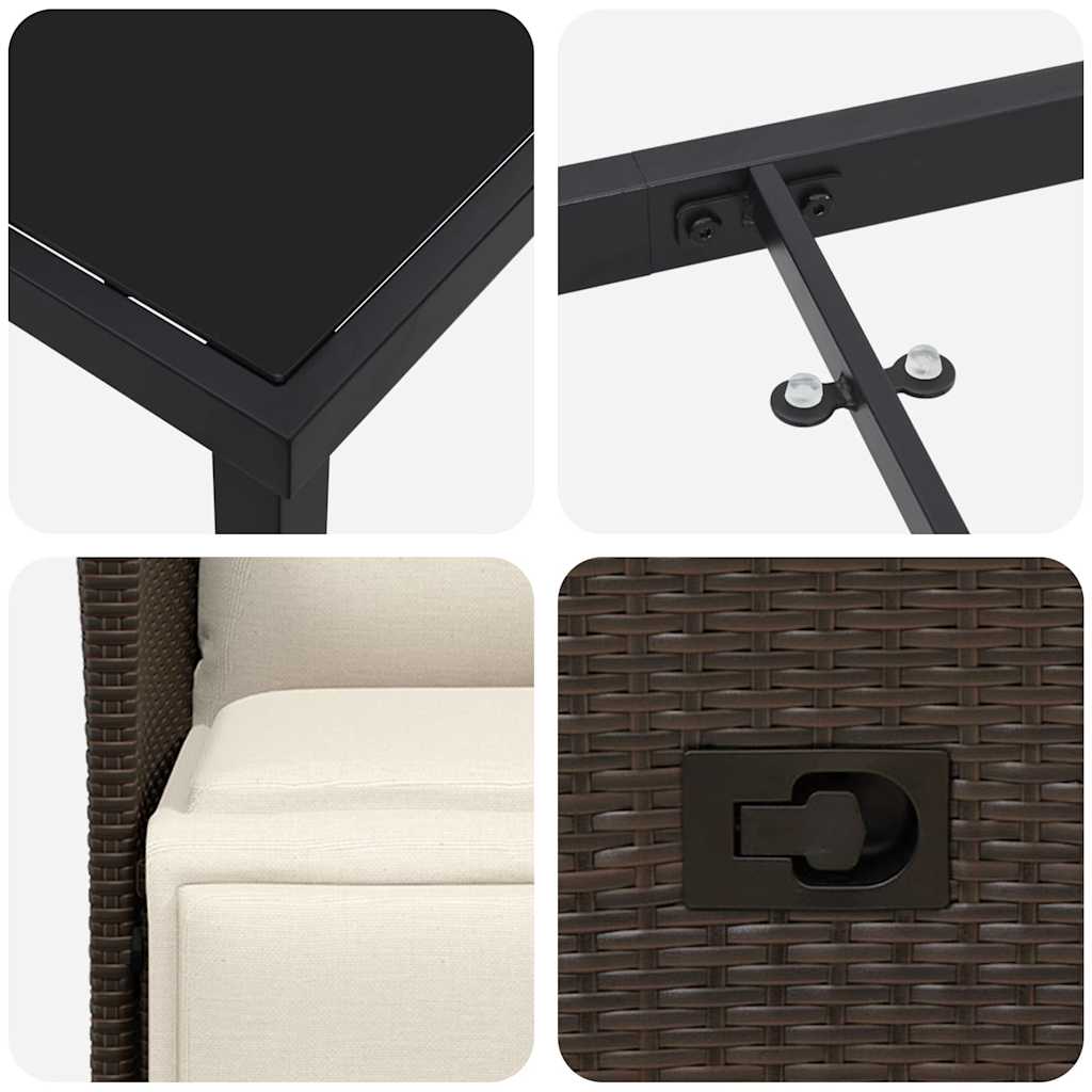 Have Spisebordssæt 9 stk. Brun polyrattan