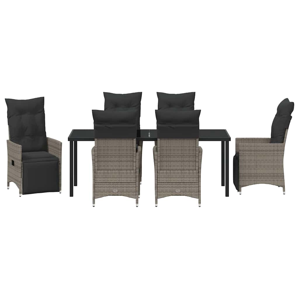 Have Spisebordssæt 7 stk. Grå polyrattan