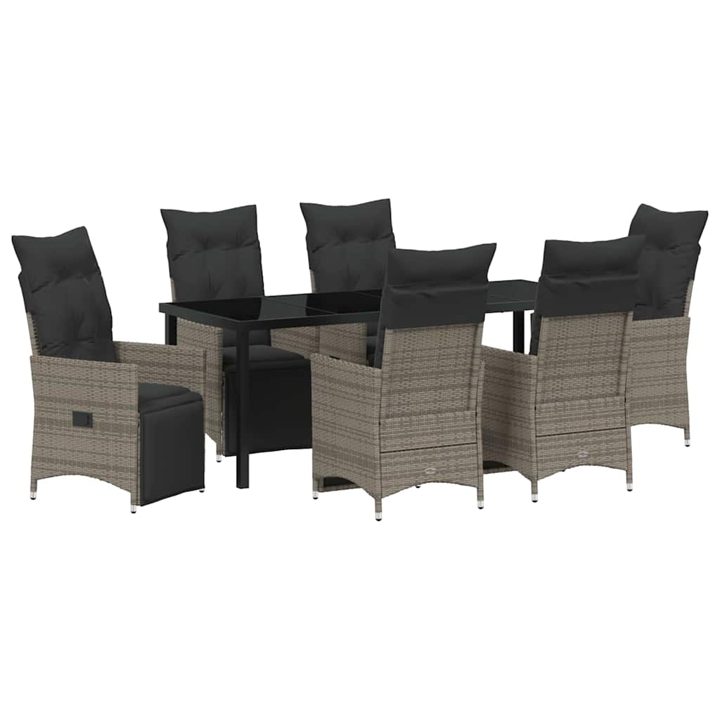 Have Spisebordssæt 7 stk. Grå polyrattan