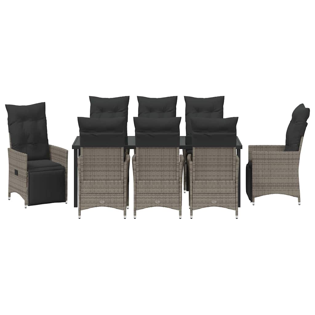 Have Spisebordssæt 9 stk. Grå polyrattan