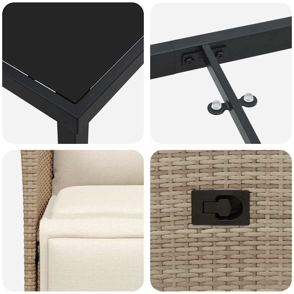 Have Spisebordssæt 7 stk. Beige polyrattan