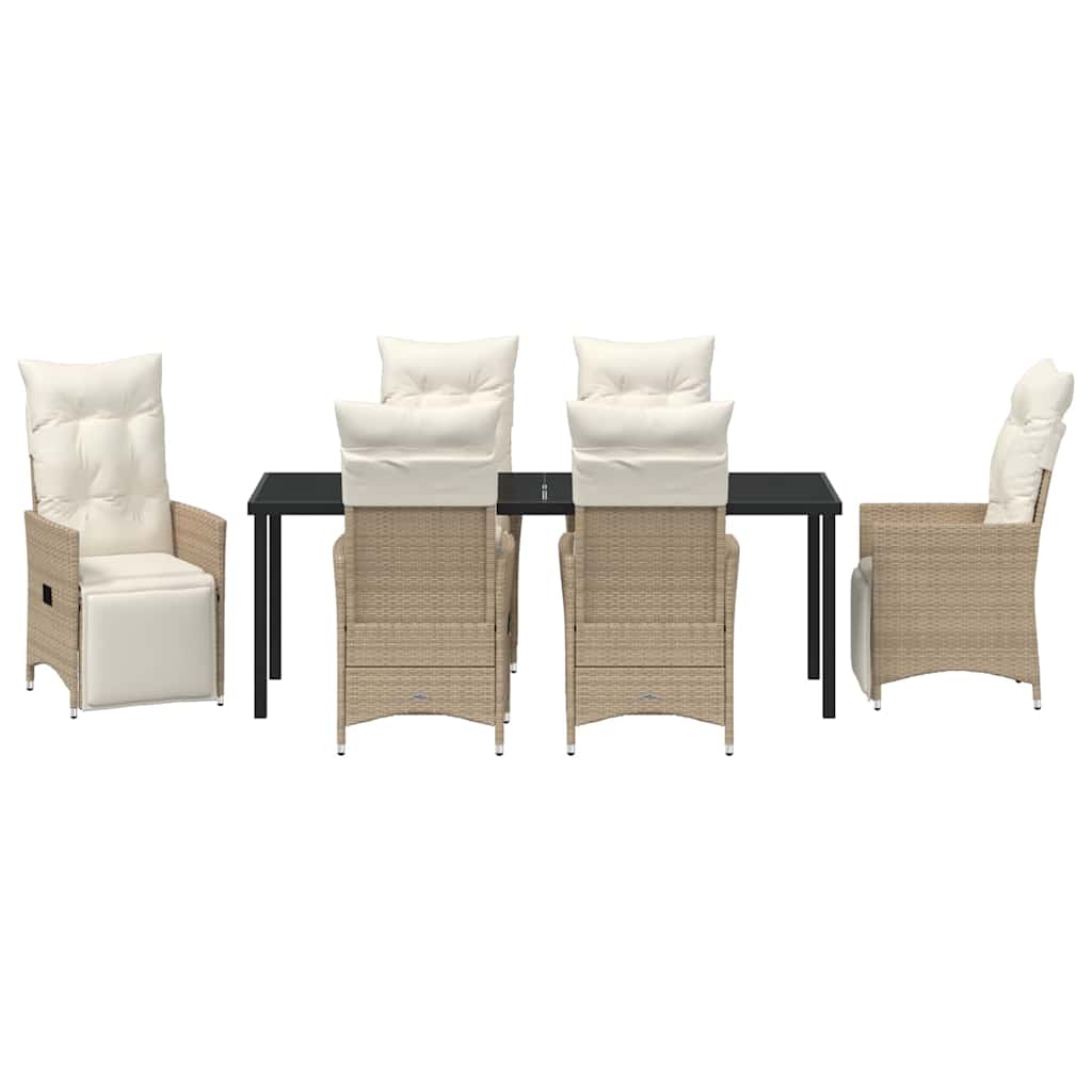 Have Spisebordssæt 7 stk. Beige polyrattan