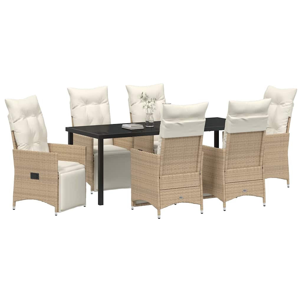 Have Spisebordssæt 7 stk. Beige polyrattan