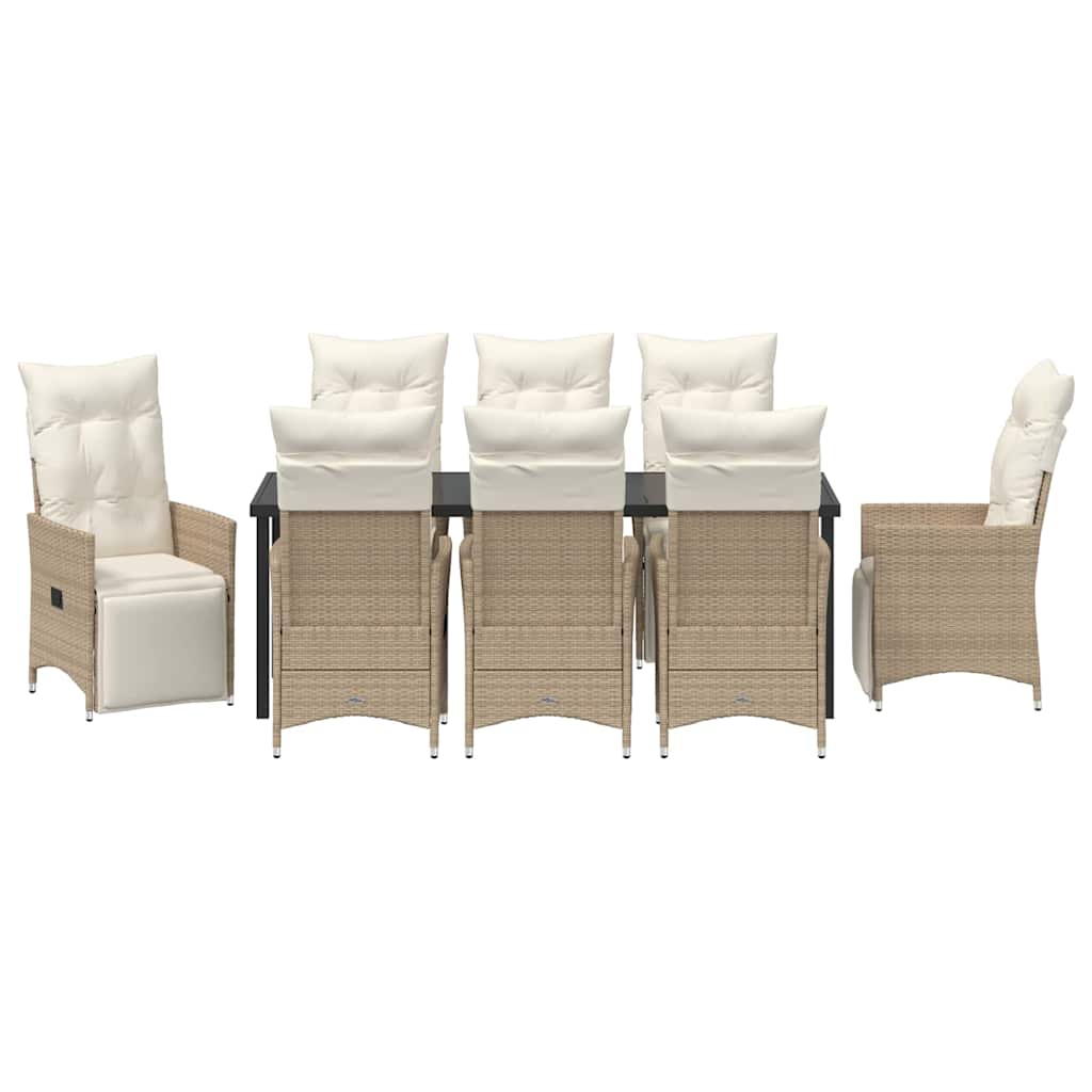 Have Spisebordssæt 9 stk. Beige polyrattan