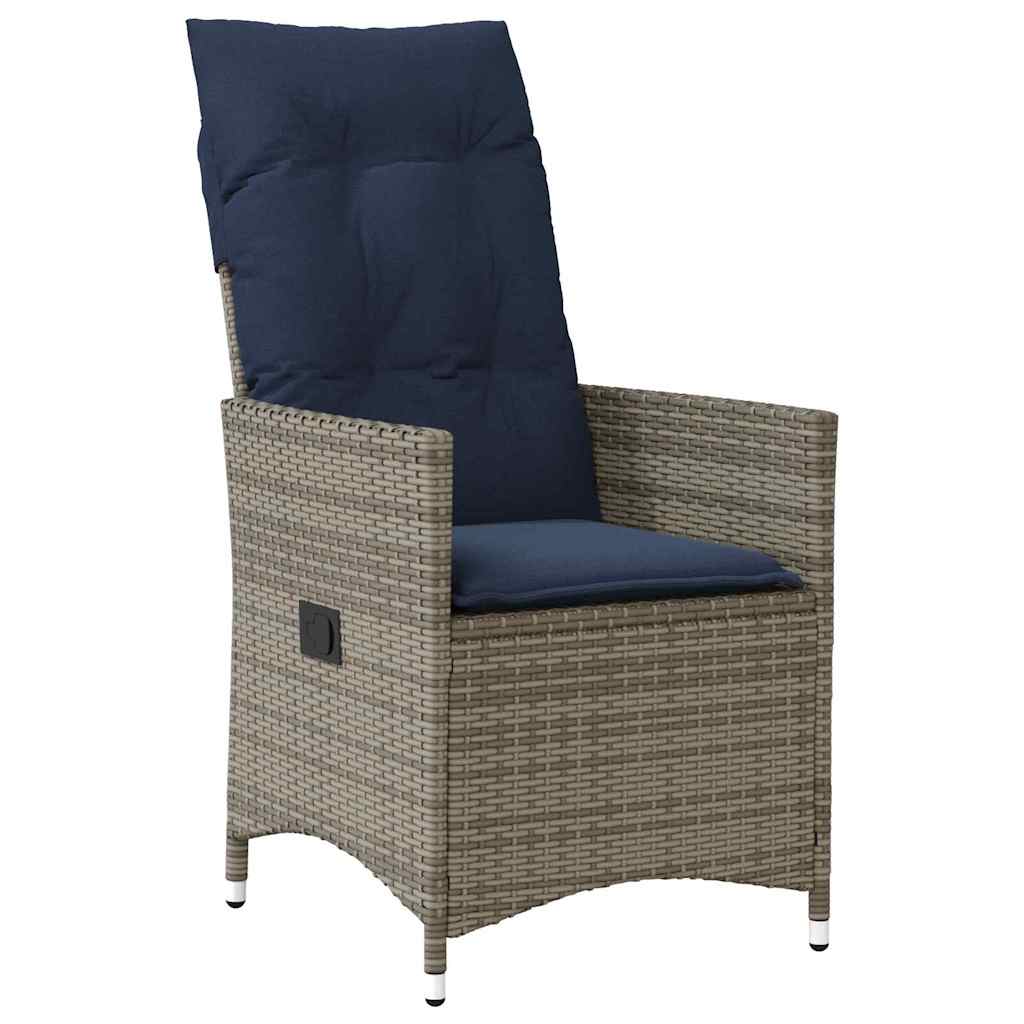 Bord- og stol sæt 7 stk. Grå PE Rattan