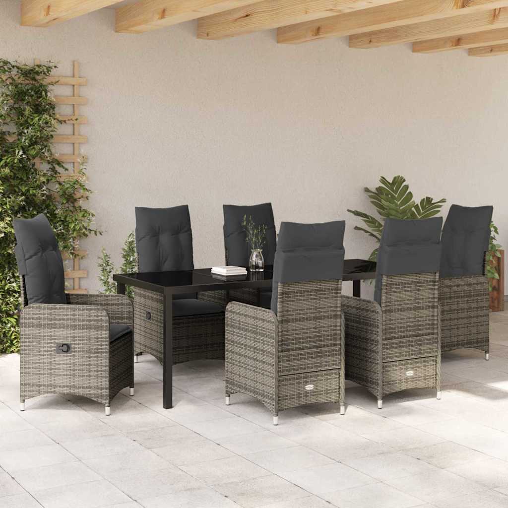Have Spisebordssæt 7 stk. Grå polyrattan