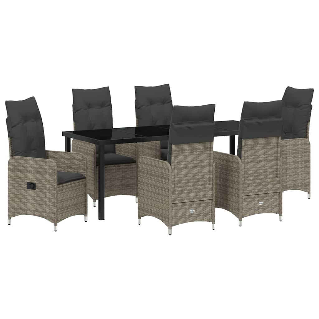 Have Spisebordssæt 7 stk. Grå polyrattan