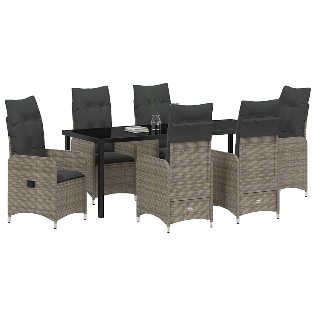 Have Spisebordssæt 7 stk. Grå polyrattan