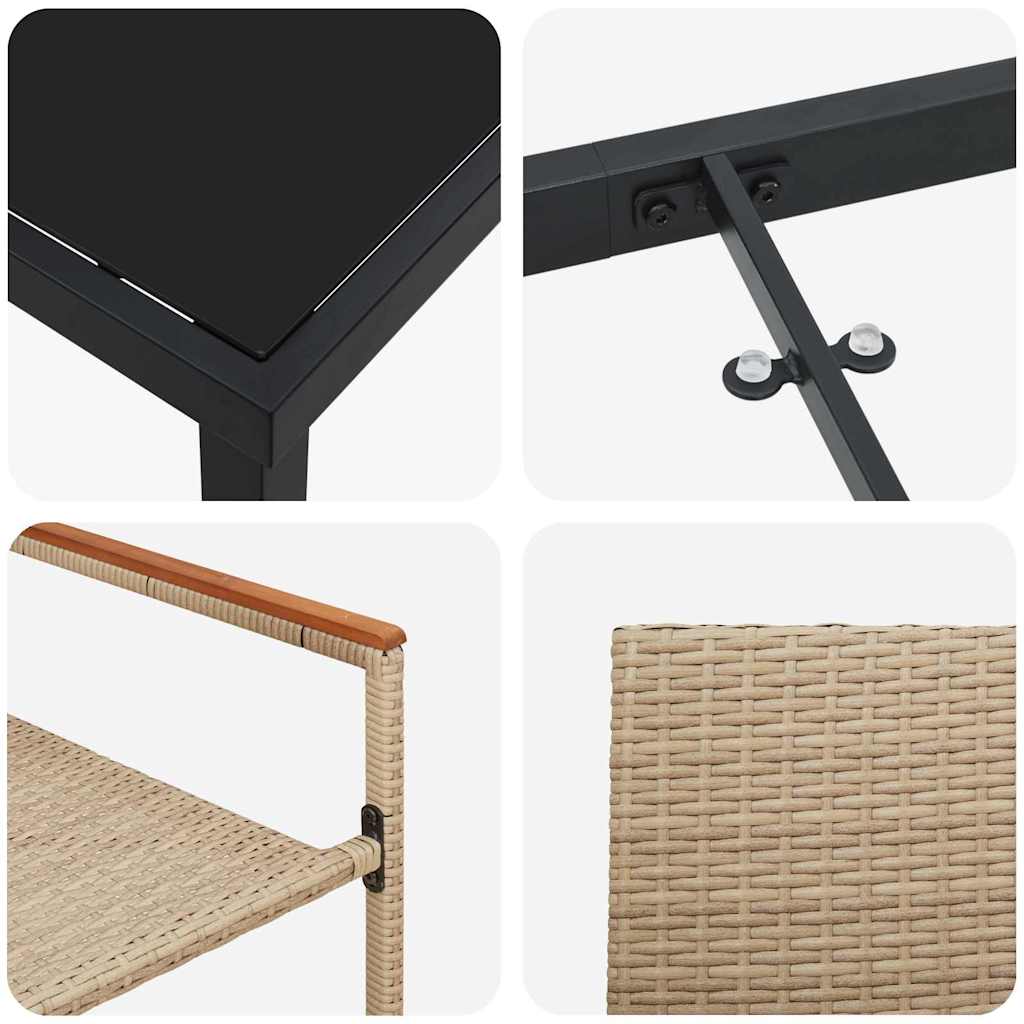 Have Spisebordssæt 7 stk. Beige polyrattan