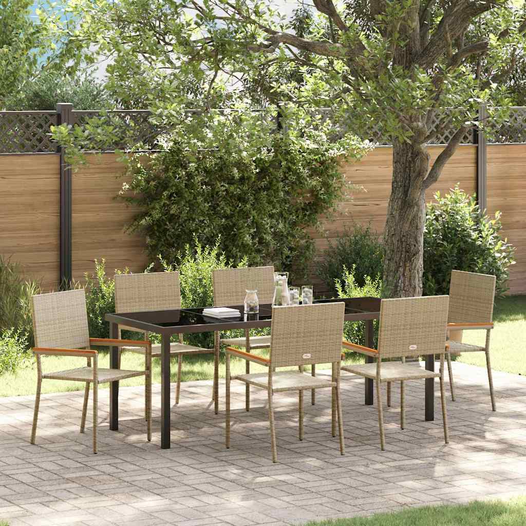 Have Spisebordssæt 7 stk. Beige polyrattan