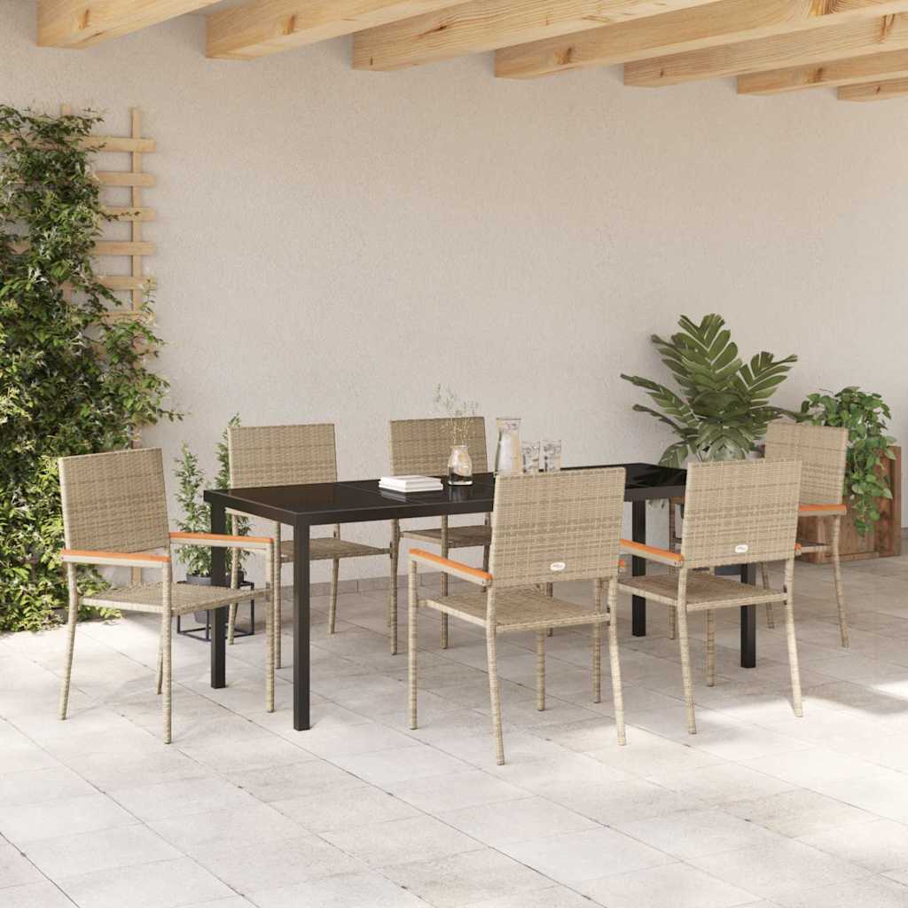 Have Spisebordssæt 7 stk. Beige polyrattan