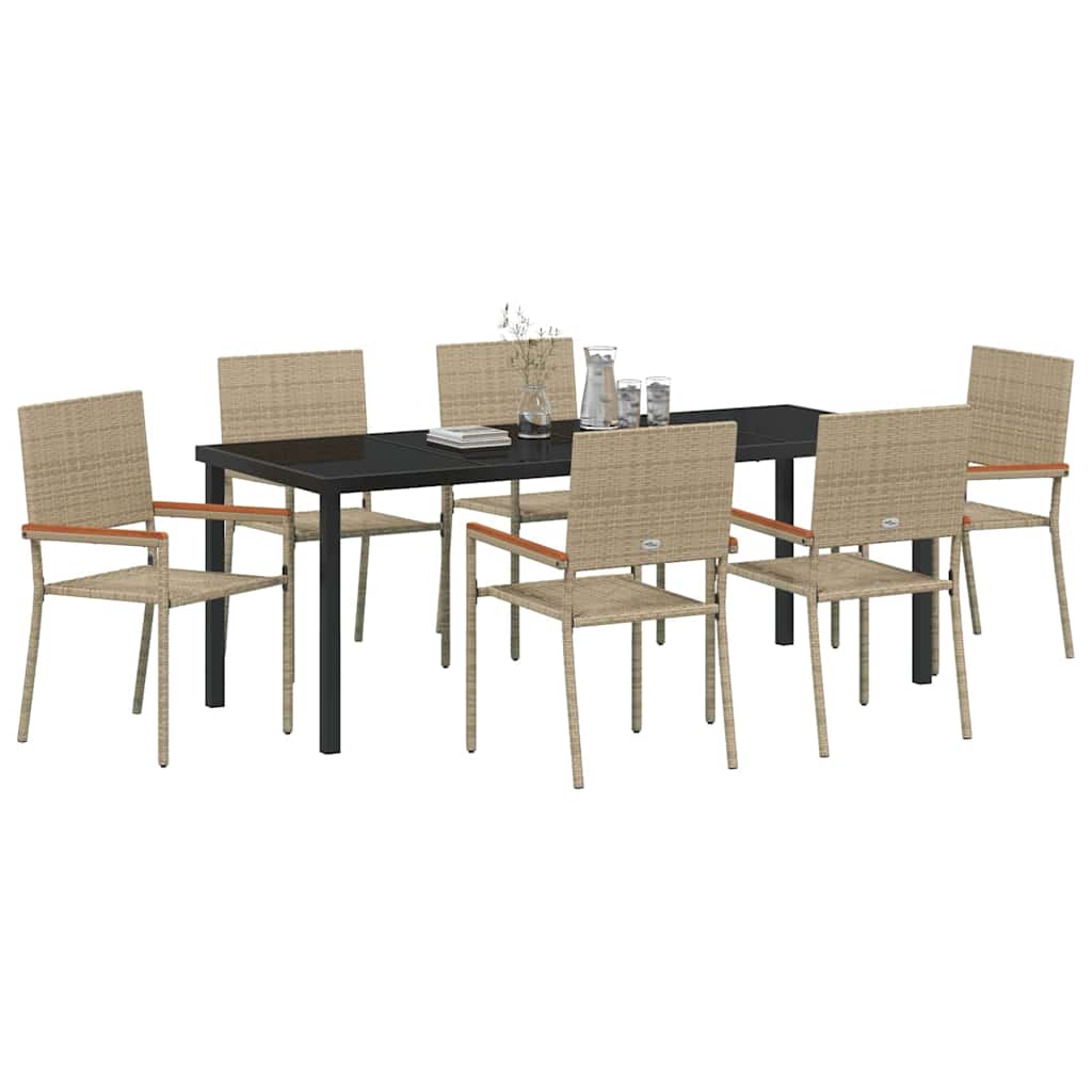 Have Spisebordssæt 7 stk. Beige polyrattan