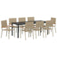 Have Spisebordssæt 9 stk. Beige polyrattan