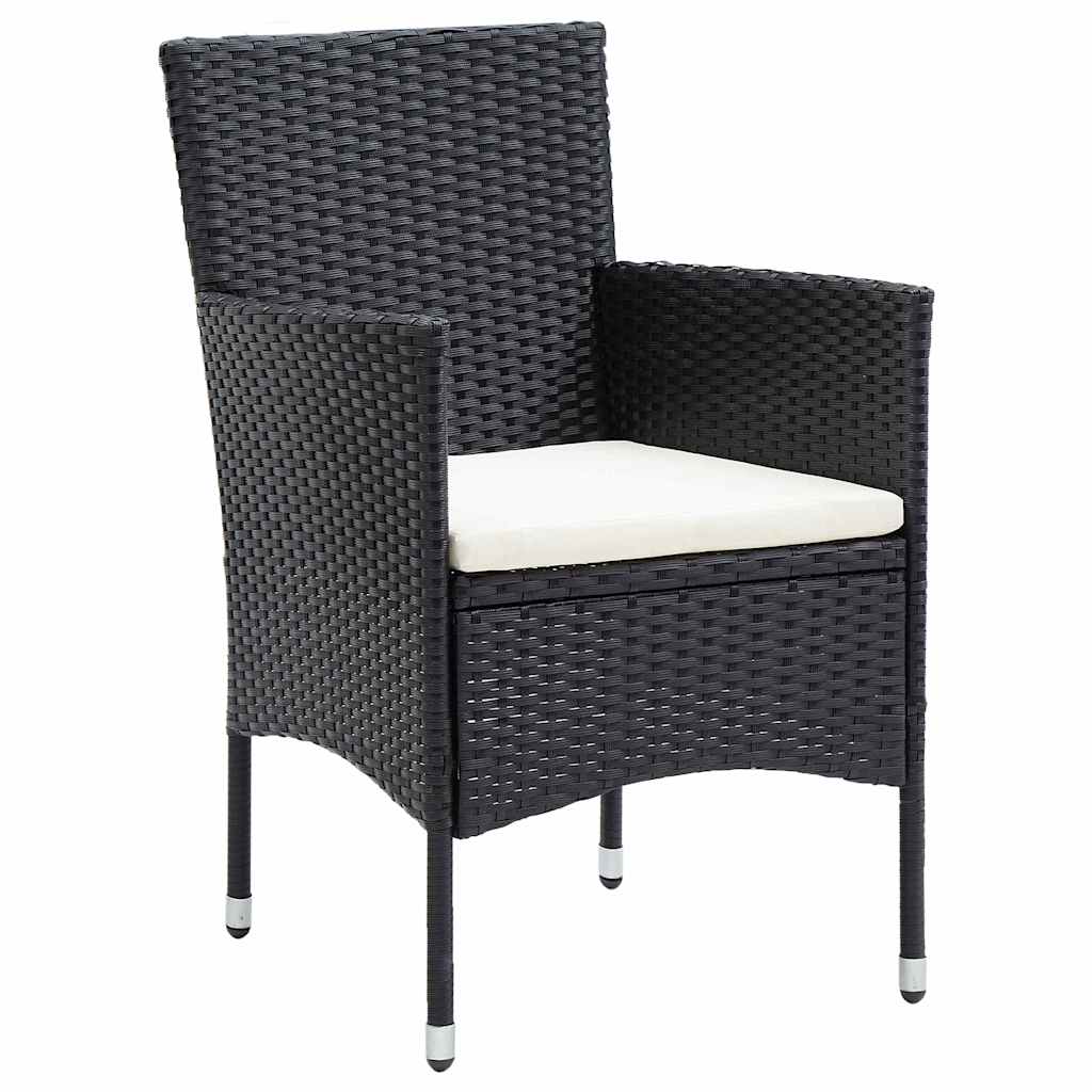 Have Spisebordssæt 9 stk. Sort polyrattan