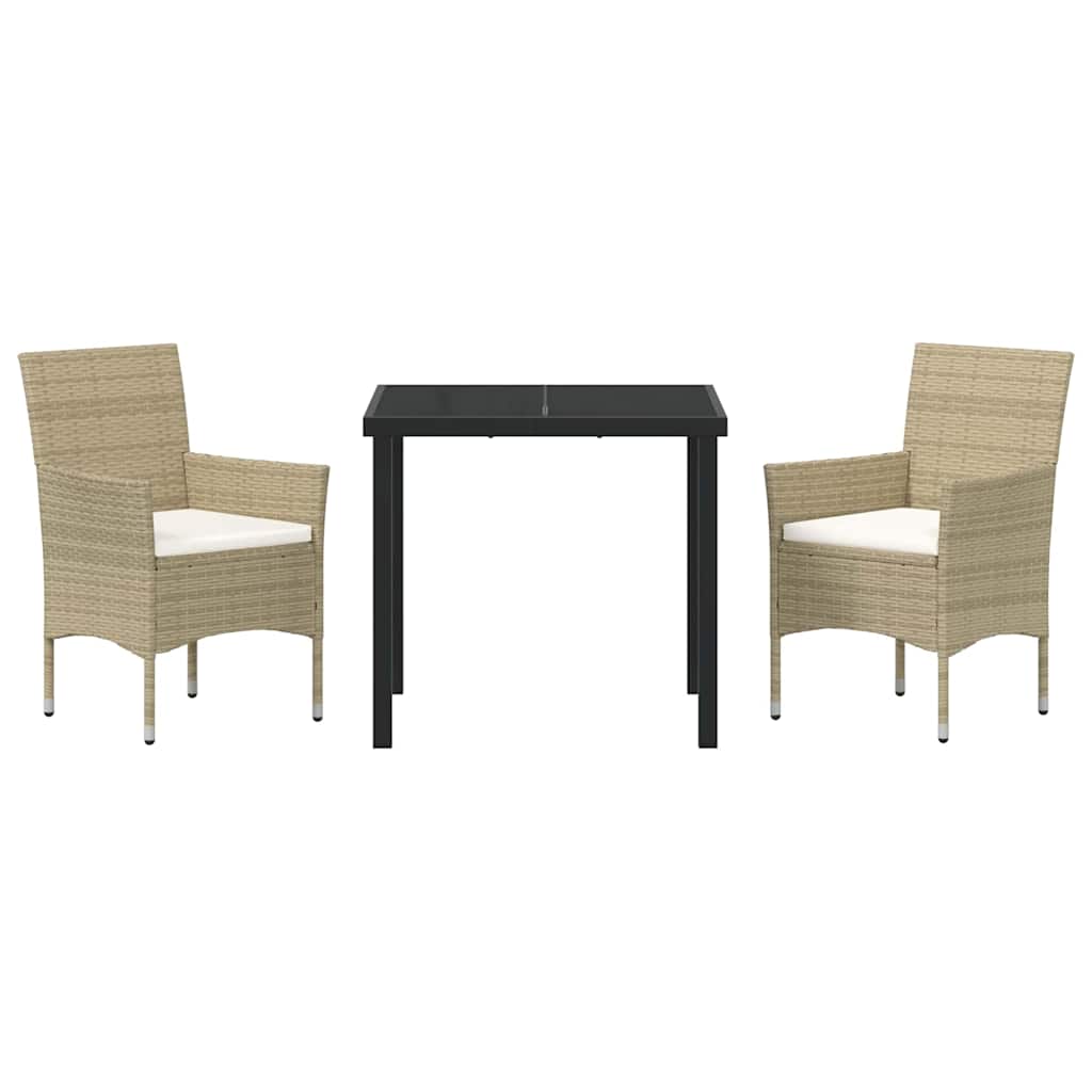 Have Spisebordssæt 3 stk. Beige polyrattan