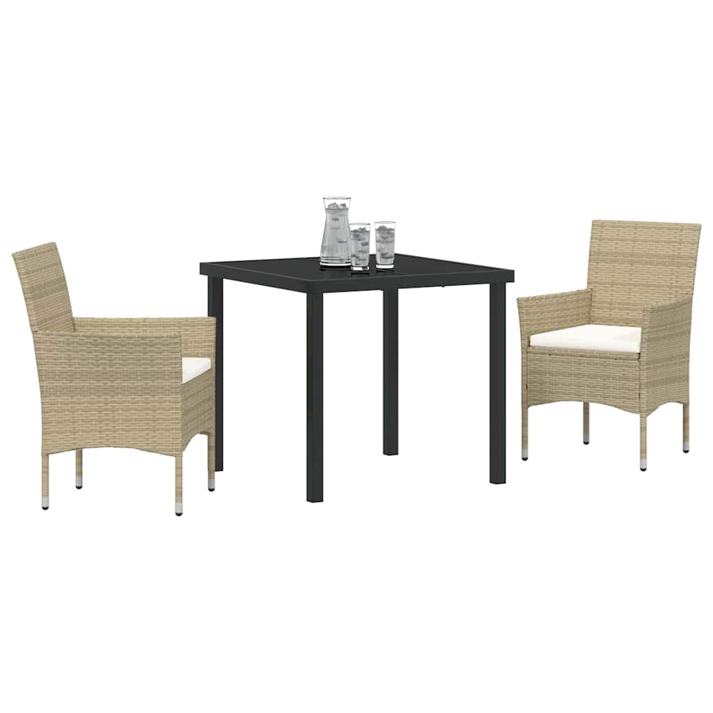 Have Spisebordssæt 3 stk. Beige polyrattan
