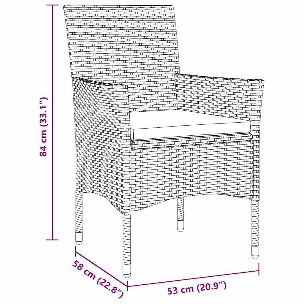 Have Spisebordssæt 3 stk. Beige polyrattan