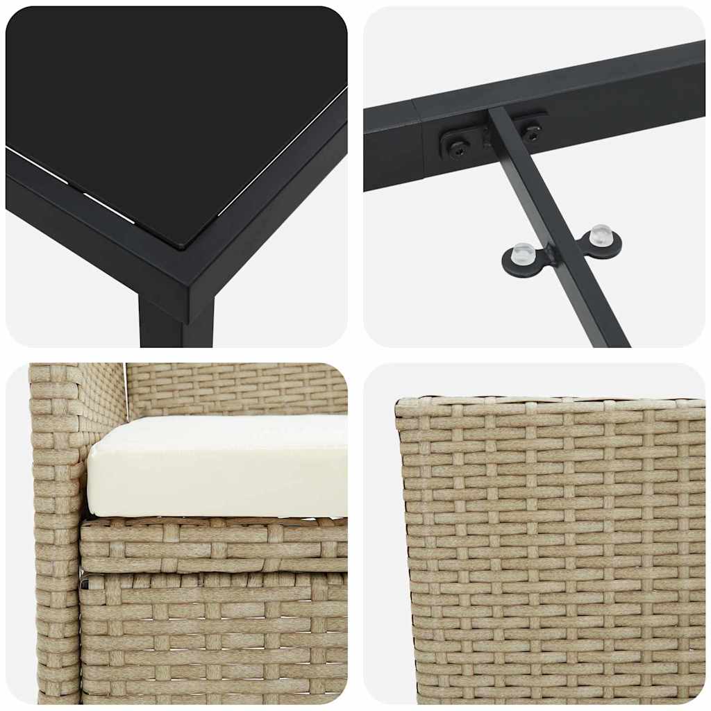 Have Spisebordssæt 7 stk. Beige polyrattan