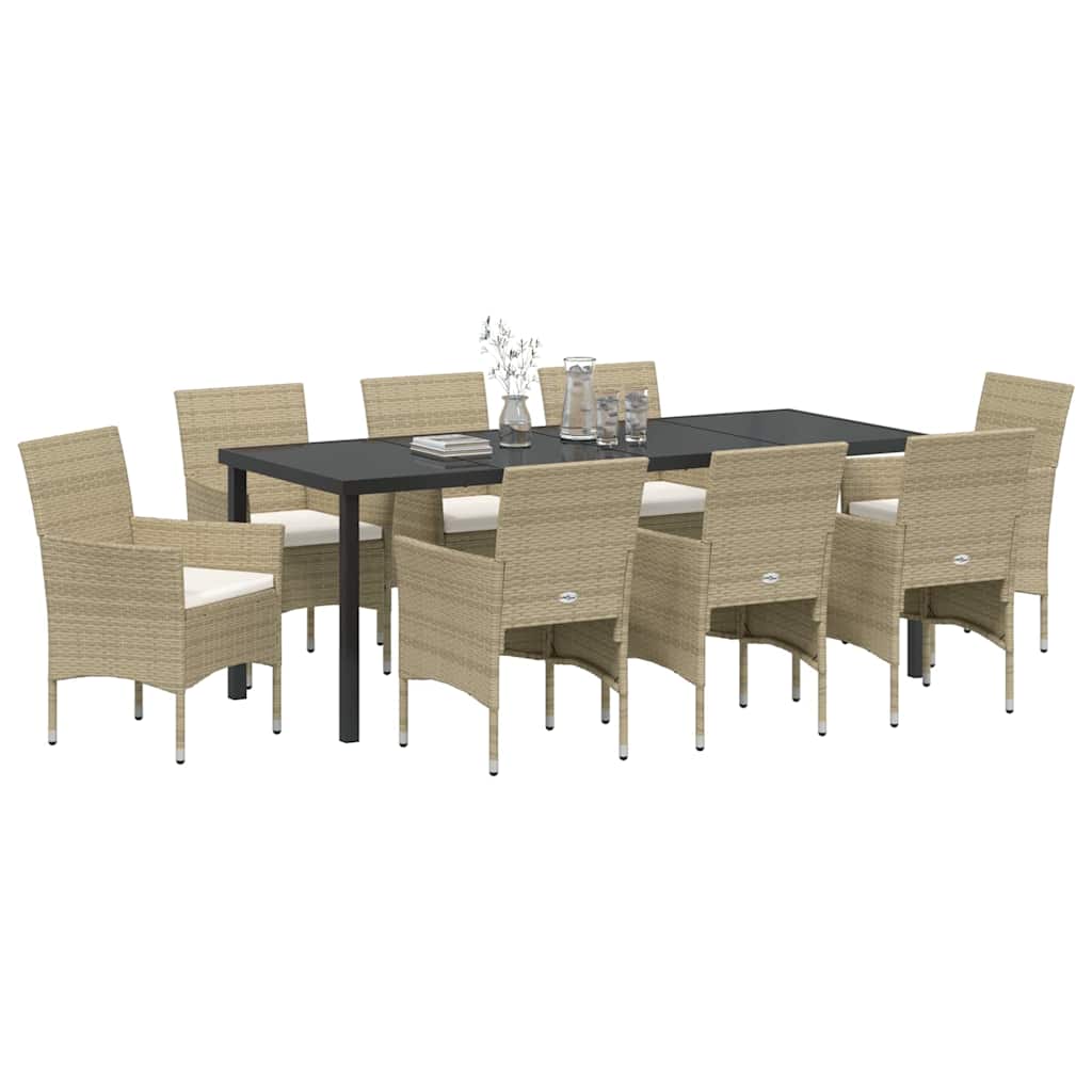 Have Spisebordssæt 9 stk. Beige polyrattan