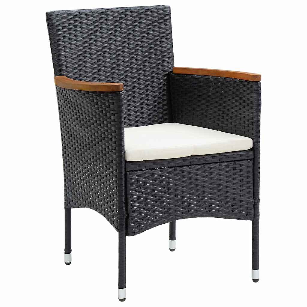 Have Spisebordssæt 5 stk. Sort polyrattan
