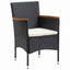 Have Spisebordssæt 5 stk. Sort polyrattan