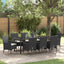 Have Spisebordssæt 9 stk. Sort polyrattan