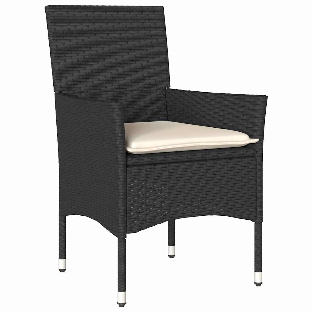 Have Spisebordssæt 9 stk. Sort polyrattan