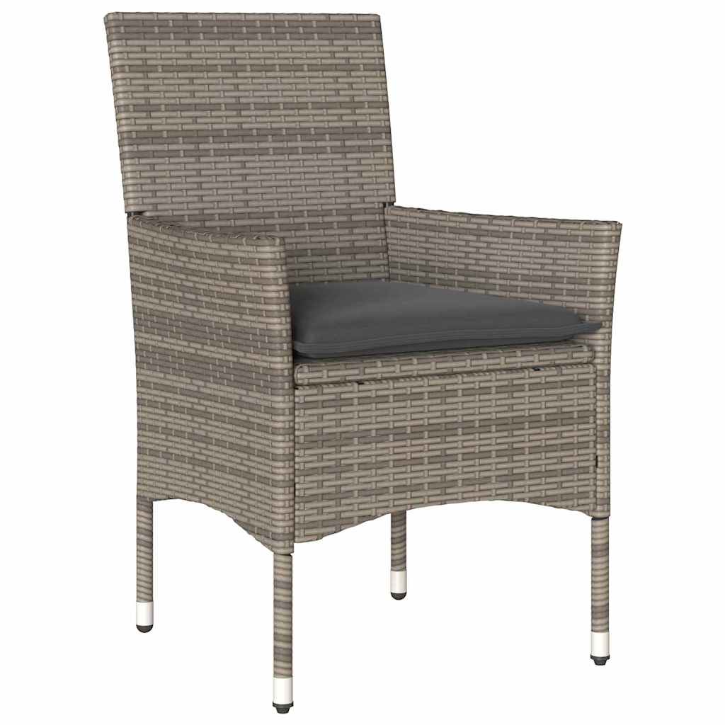 Have Spisebordssæt 9 stk. Grå polyrattan