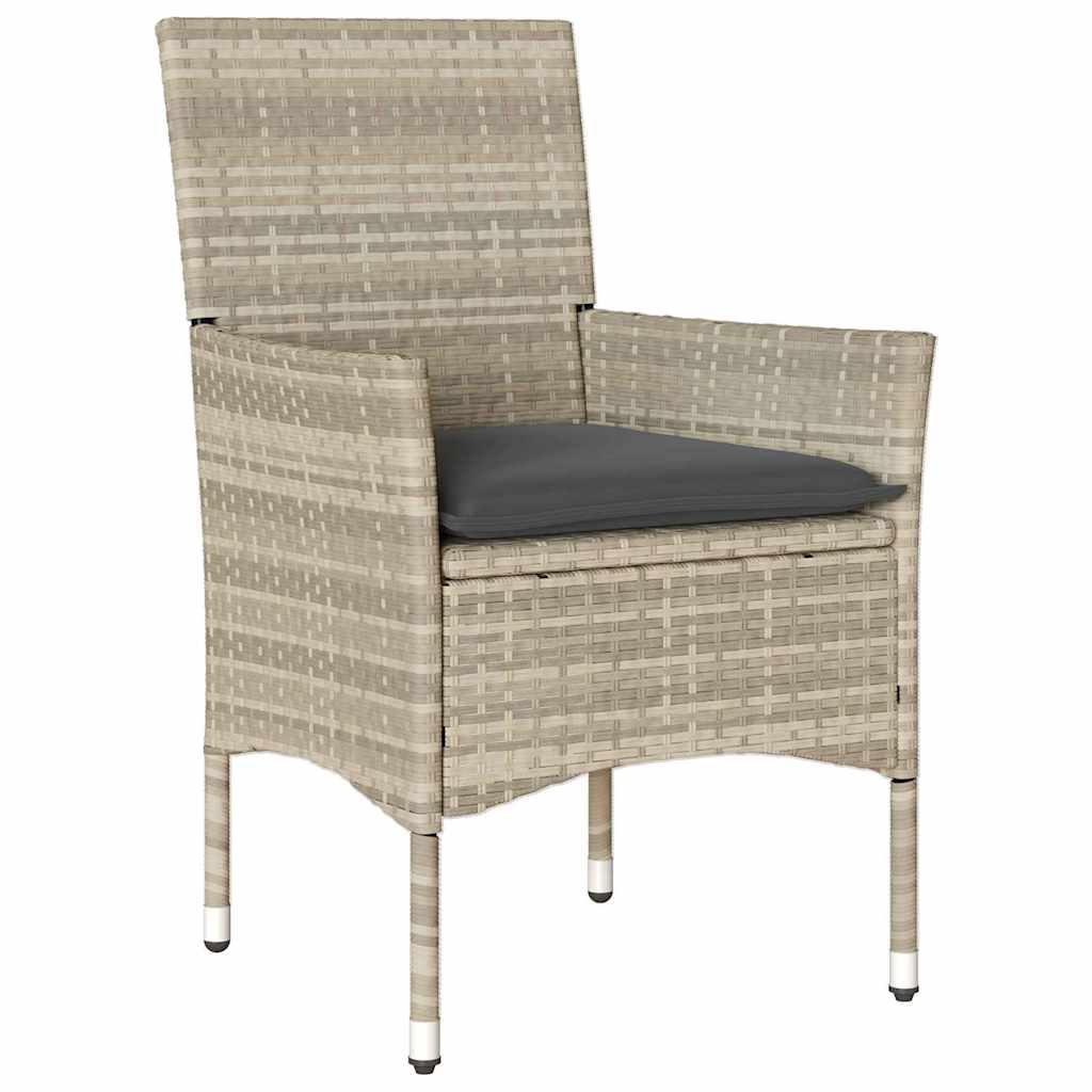 Have Spisebordssæt 7 stk. Lysegrå polyrattan