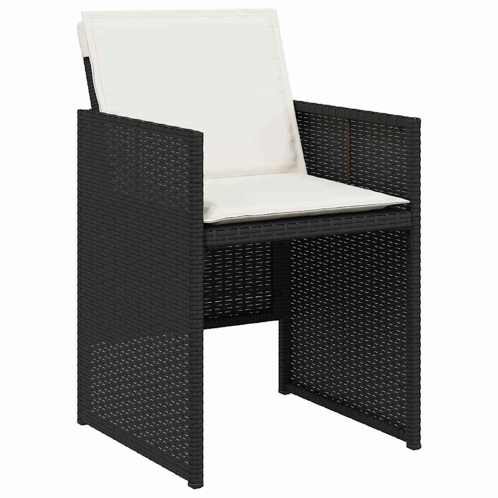 Have Spisebordssæt 9 stk. Sort polyrattan