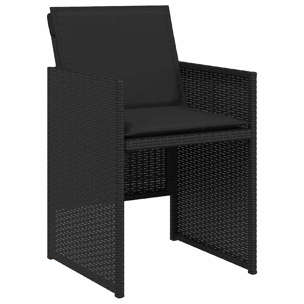 Have Spisebordssæt 9 stk. Sort polyrattan
