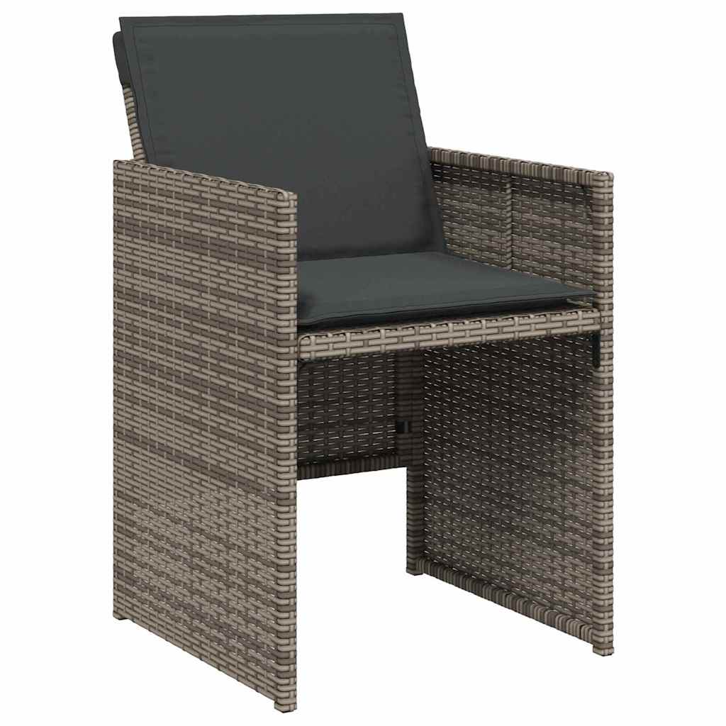Have Spisebordssæt 9 stk. Grå polyrattan