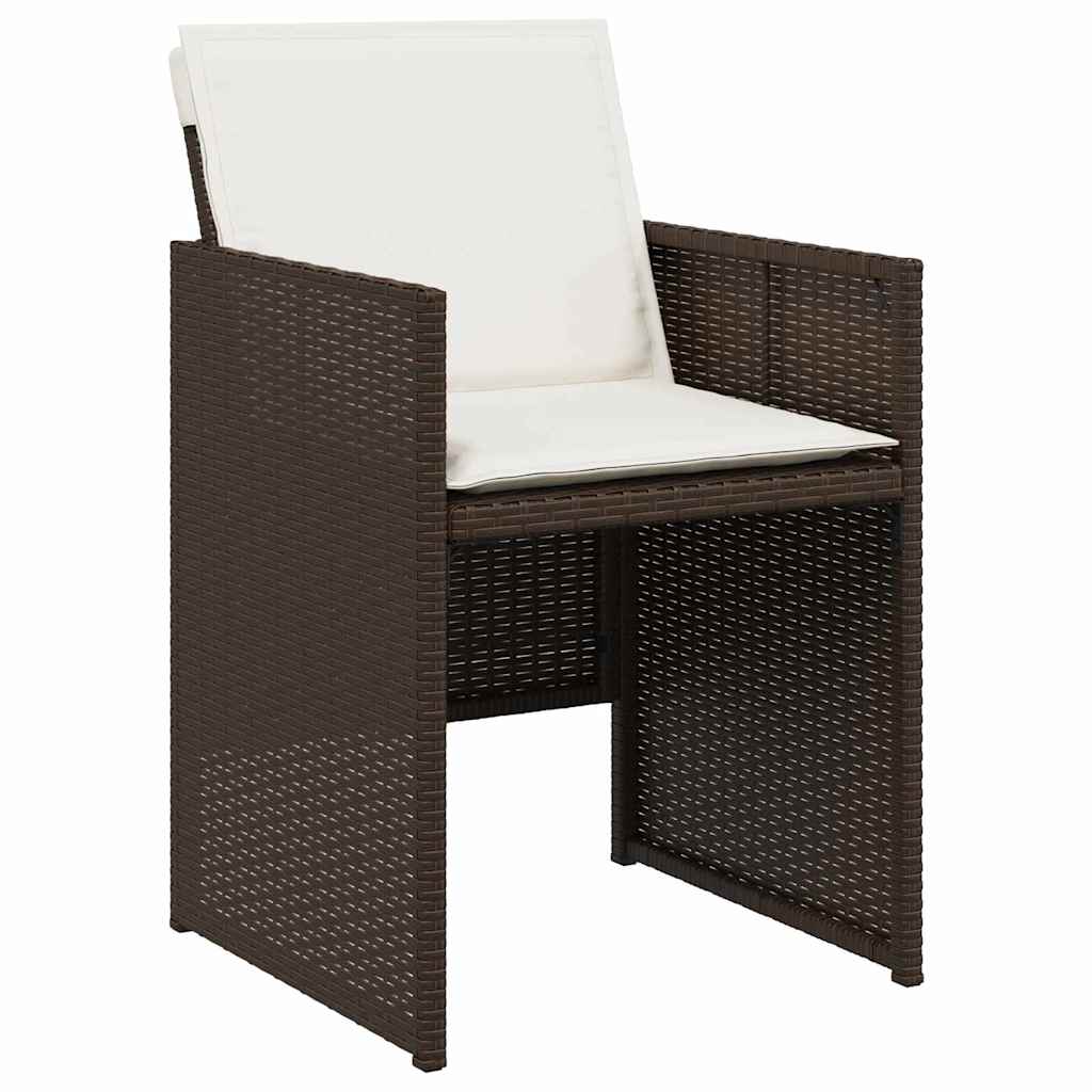 Have Spisebordssæt 9 stk. Brun polyrattan