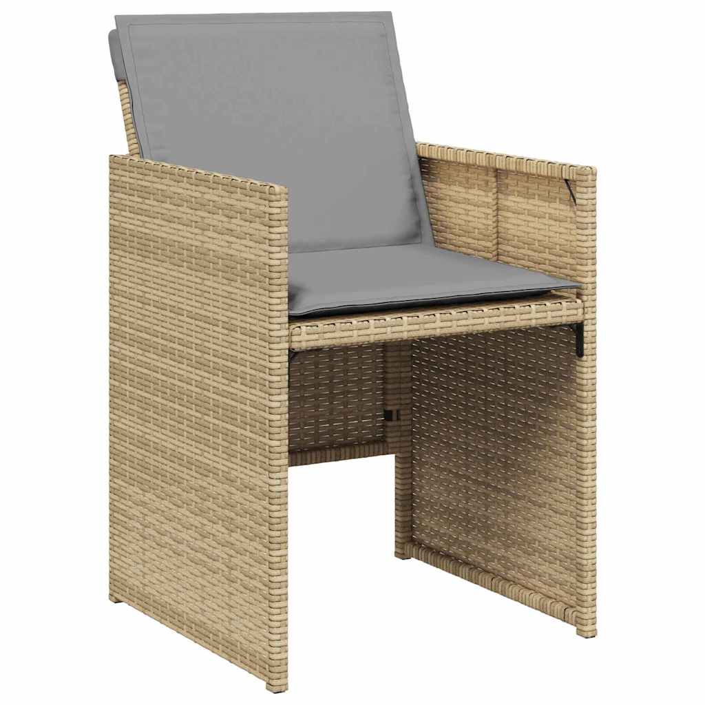 Have Spisebordssæt 9 stk. Beige polyrattan