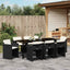 Have Spisebordssæt 9 stk. Sort polyrattan