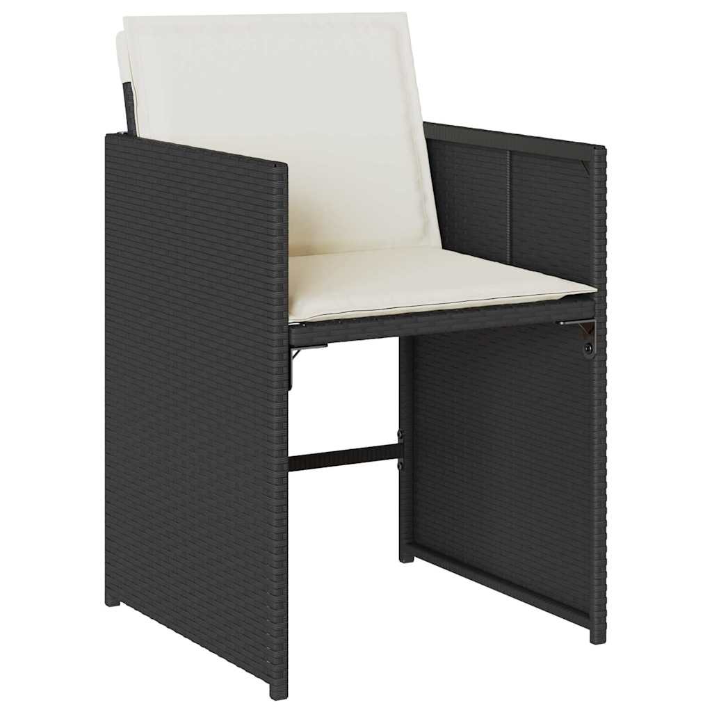 Have Spisebordssæt 9 stk. Sort polyrattan