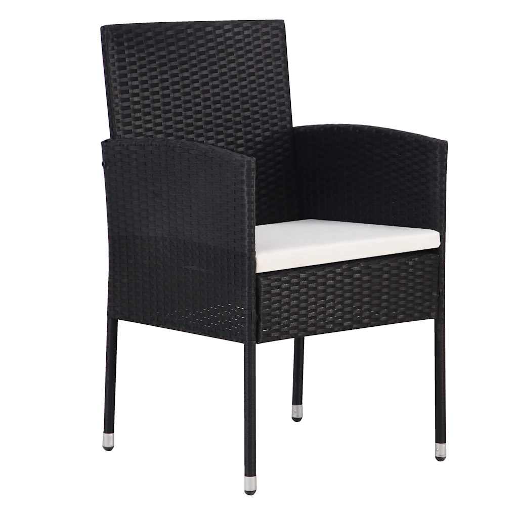 Have Spisebordssæt 5 stk. Sort polyrattan