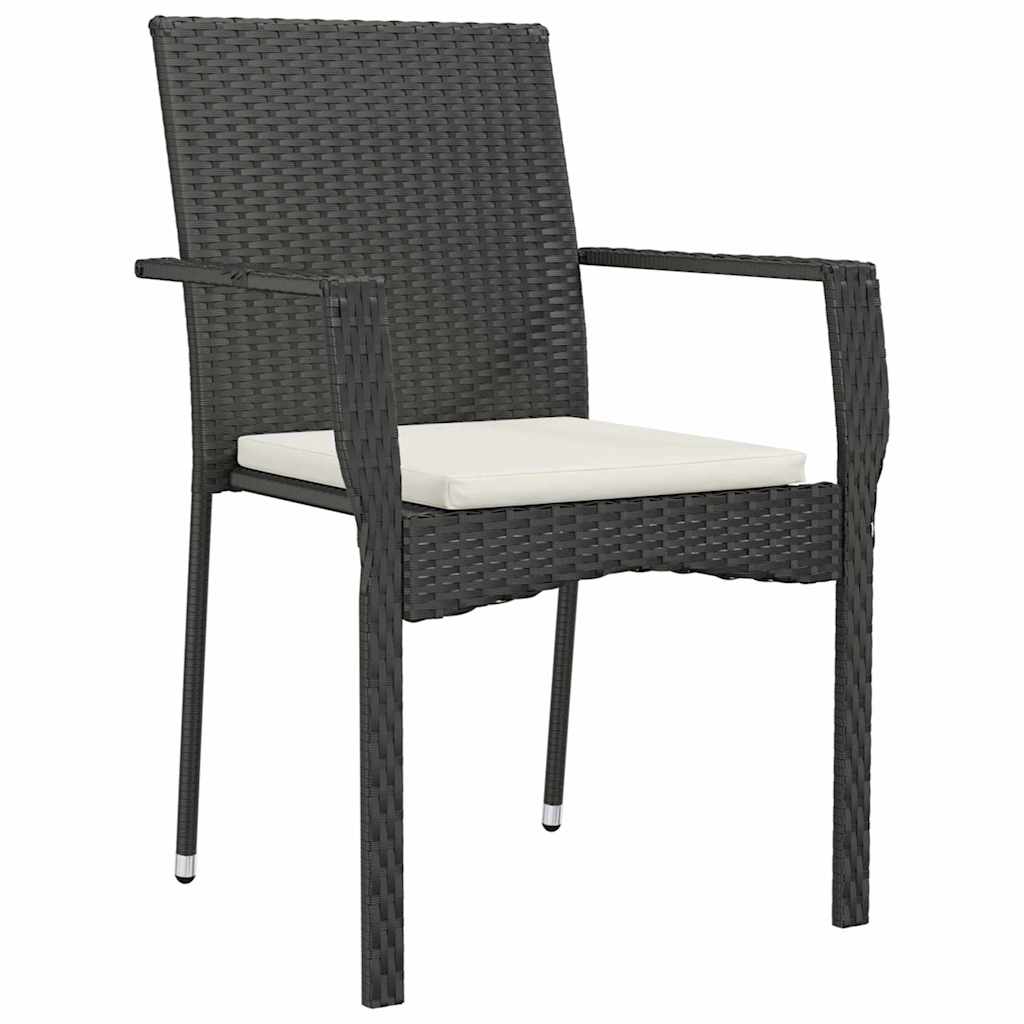 Have Spisebordssæt 9 stk. Sort polyrattan