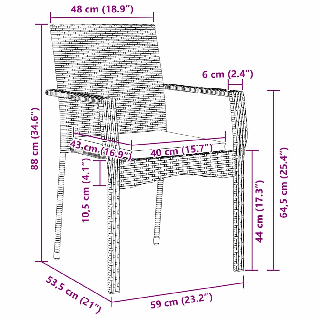 Have Spisebordssæt 7 stk. Grå polyrattan