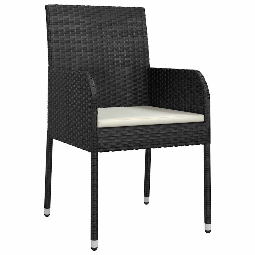 Have Spisebordssæt 9 stk. Sort polyrattan