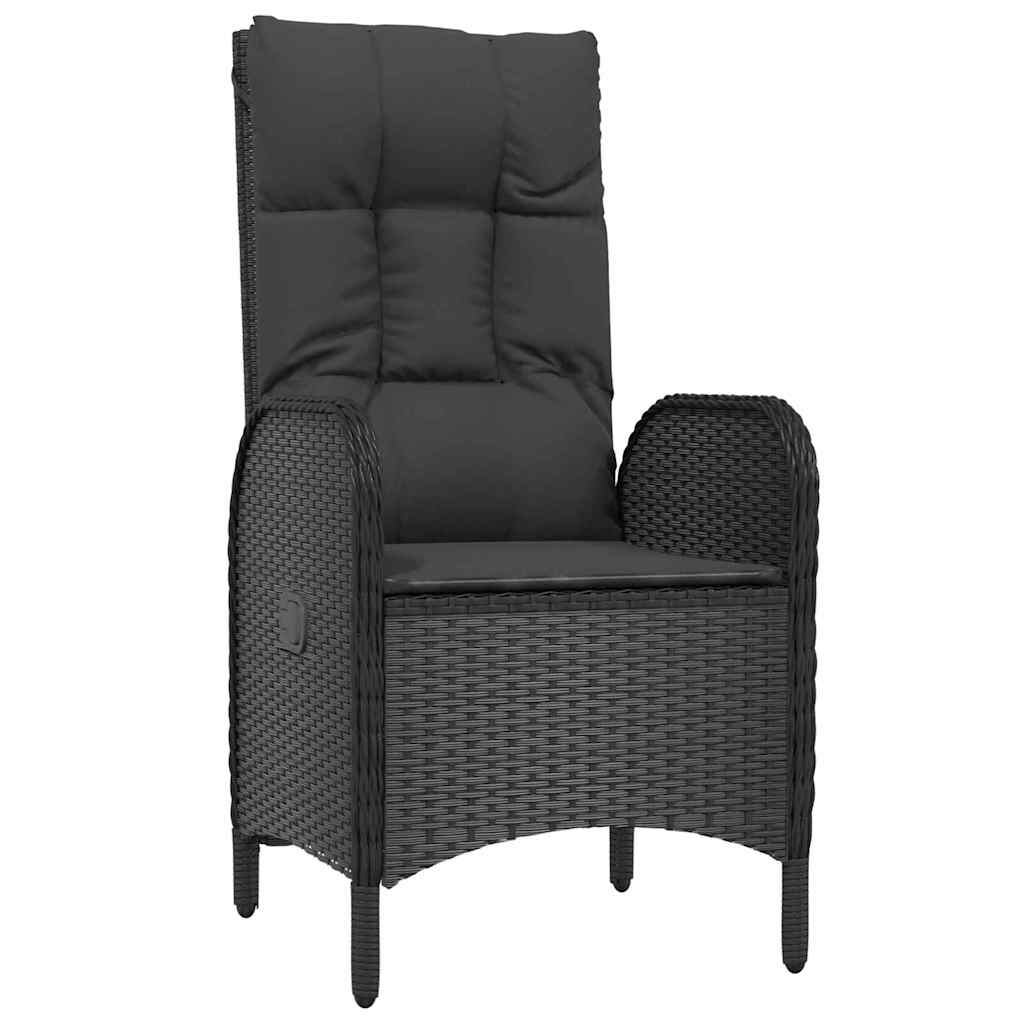 Have Spisebordssæt 9 stk. Sort polyrattan