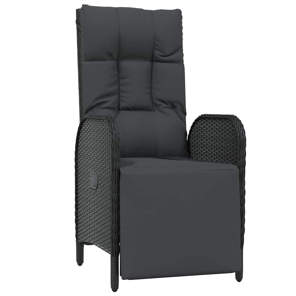 Have Spisebordssæt 7 stk. Sort polyrattan