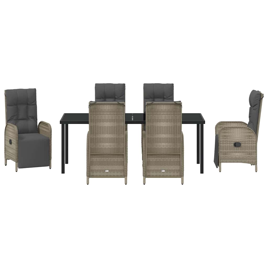 Have Spisebordssæt 7 stk. Grå polyrattan