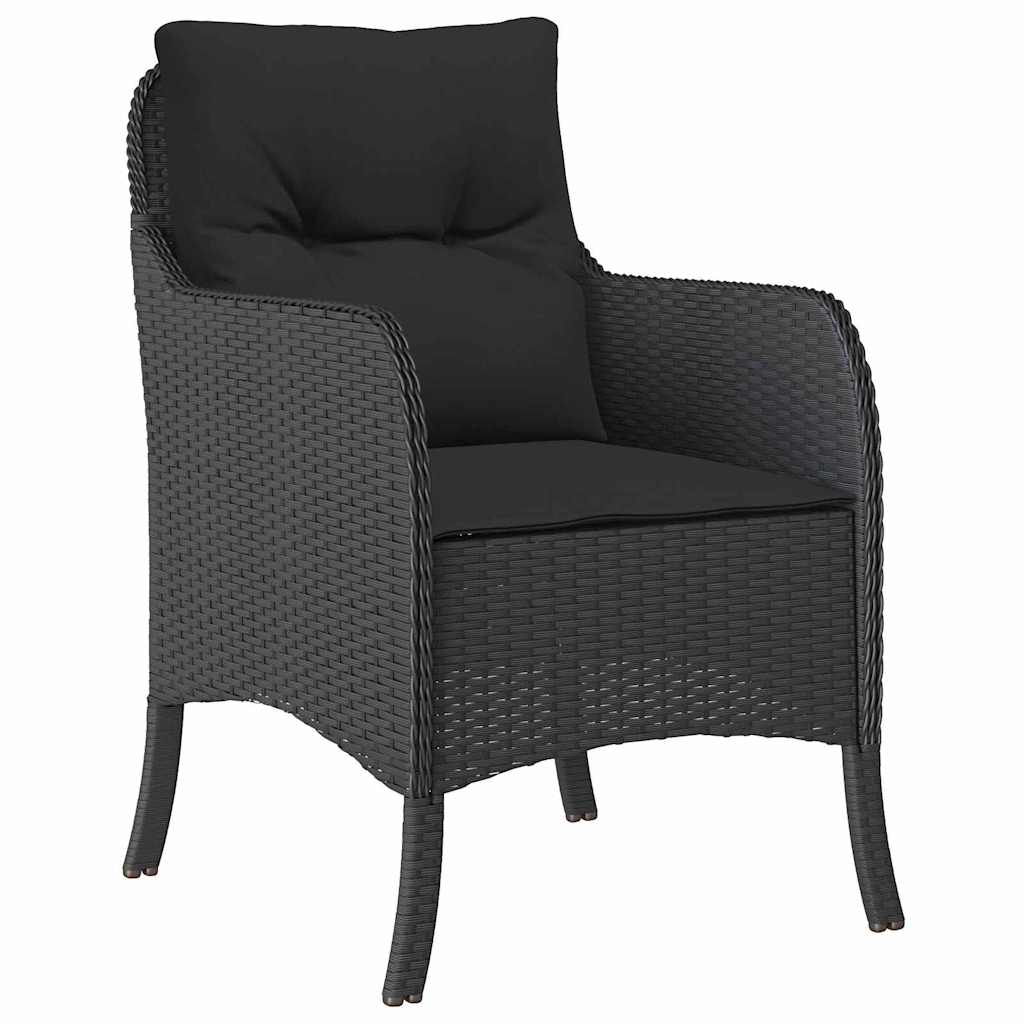 Have Spisebordssæt 7 stk. Sort polyrattan